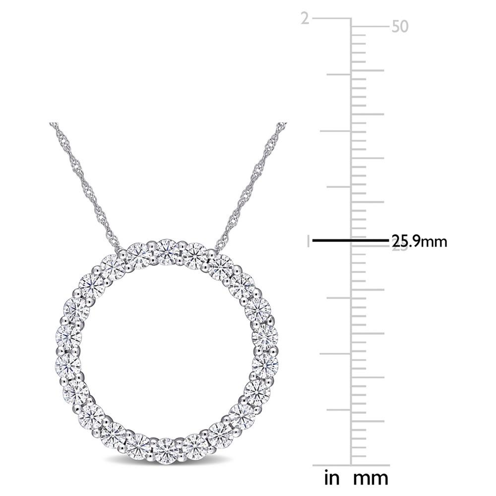 Lab-Created Moissanite Circle 17" Pendant Necklace (2-1/5 ct. t.w.) in 14k White Gold商品第4张图片规格展示