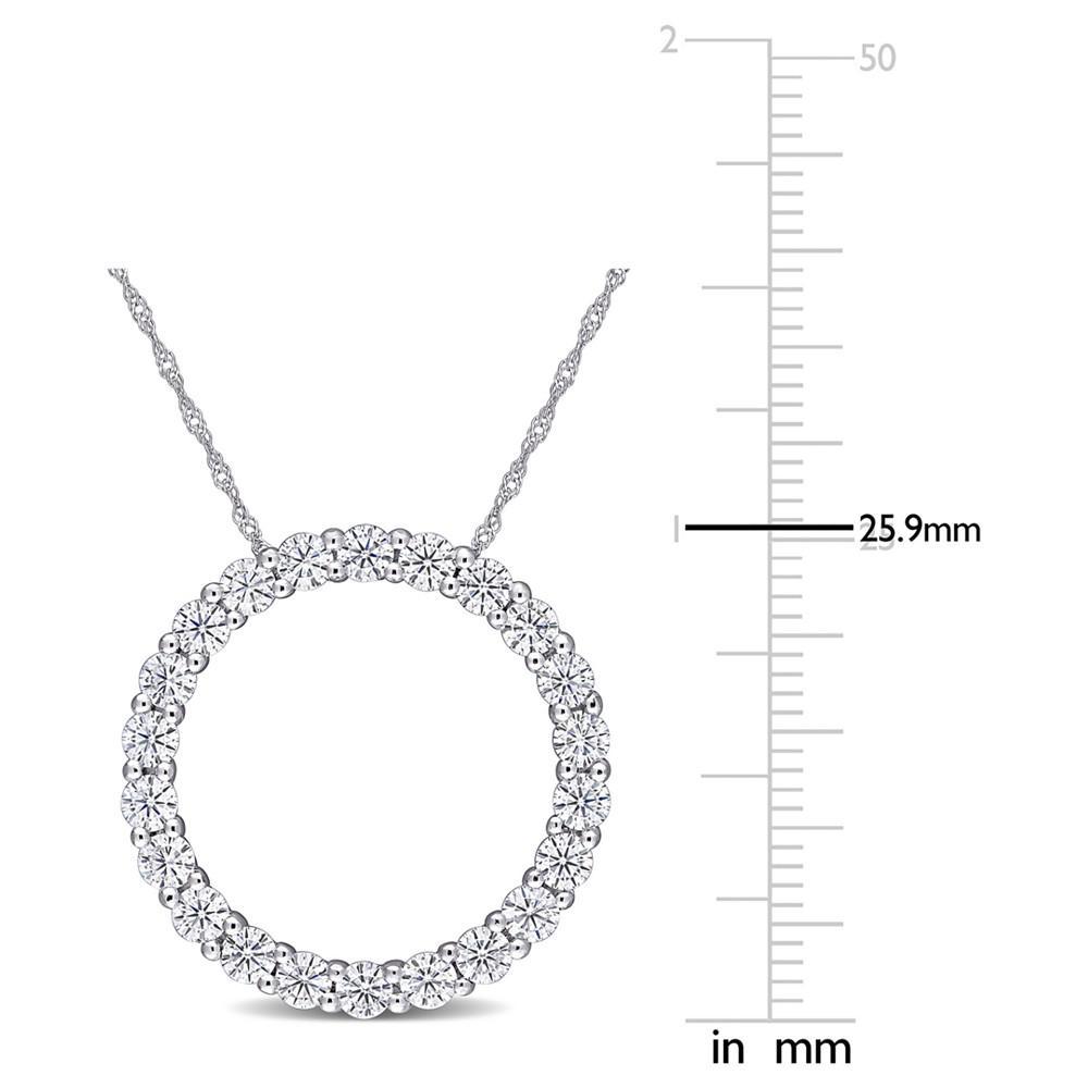 商品Macy's|Lab-Created Moissanite Circle 17" Pendant Necklace (2-1/5 ct. t.w.) in 14k White Gold,价格¥7618,第6张图片详细描述