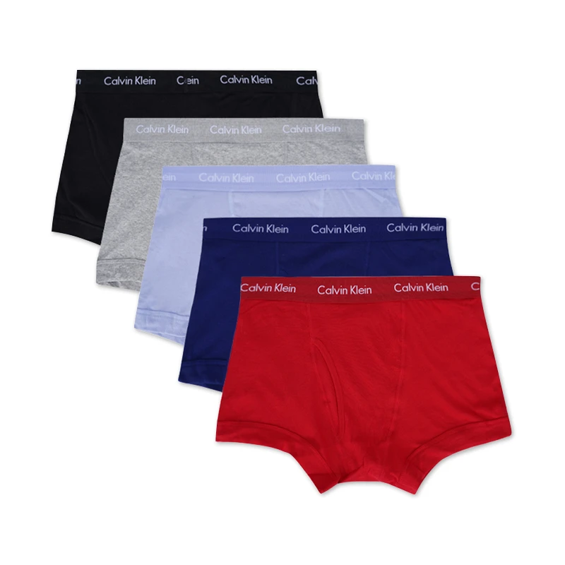 商品Calvin Klein|Calvin Klein 五条装男士内裤黑色+灰色+浅紫色+蓝色+红色 NB2311-905-M,价格¥356,第1张图片