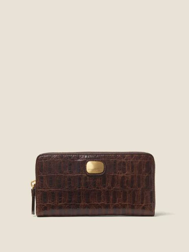 商品DKNY|Croc-Embossed Leather Large Zip Around Wallet,价格¥600,第1张图片