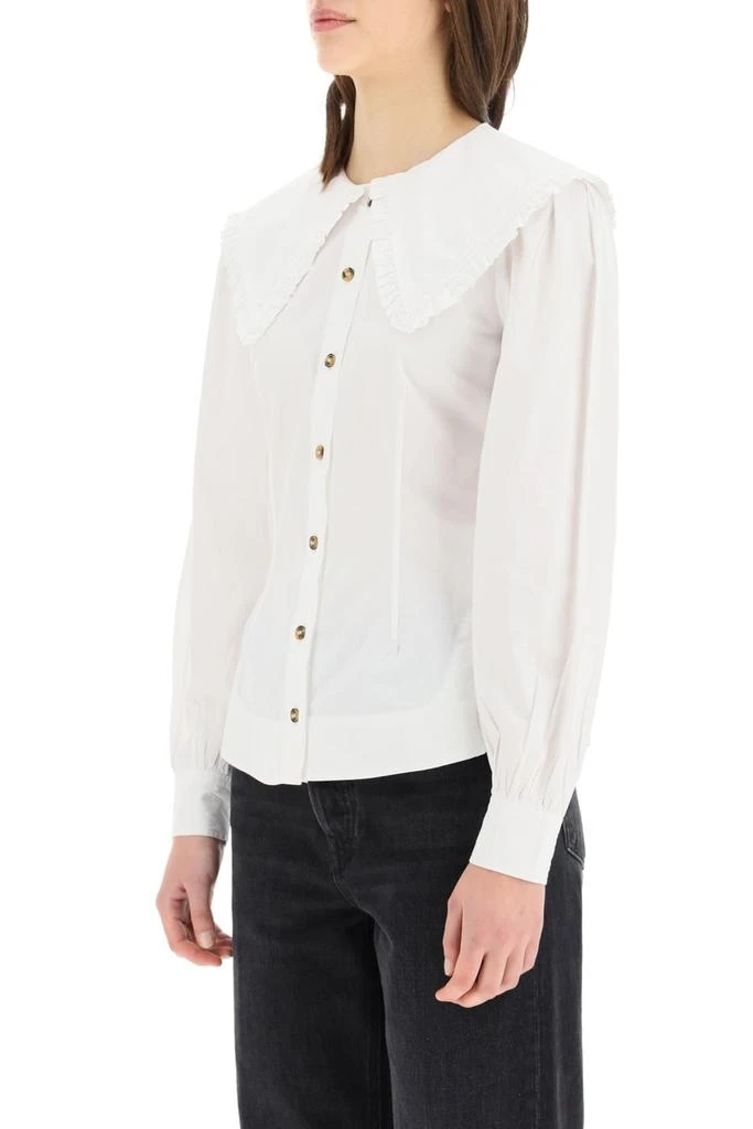 商品Ganni|Ganni Ruffled Poplin Shirt,价格¥829,第4张图片详细描述