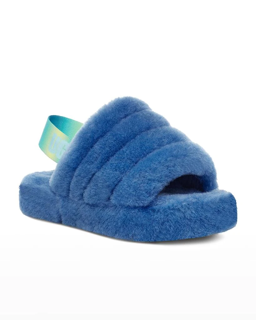 商品UGG|Girl's Fluff Yeah Quilted Shearling Slingback Slippers, Kids,价格¥305,第1张图片