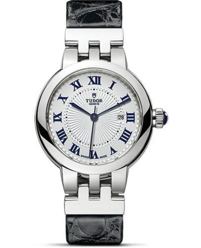 商品Tudor|Tudor Clair De Rose 30mm Opaline Dial Black Leather Strap Women&apos;s Watch M35500-0003,价格¥13373,第1张图片