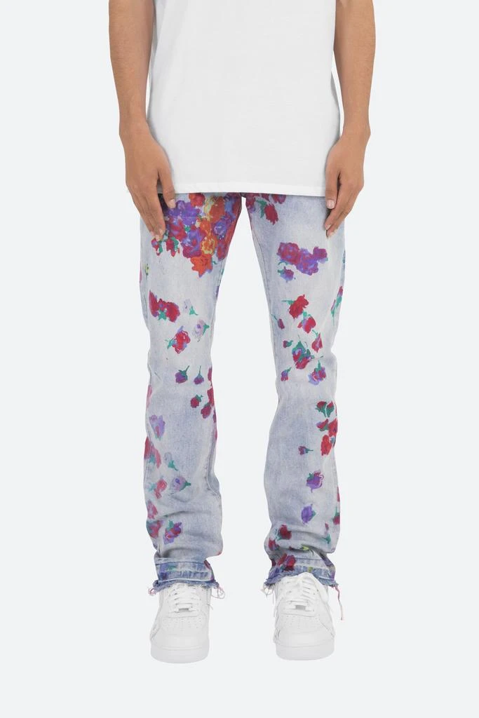 商品MNML|D281 Floral Straight Denim - Blue,价格¥226,第1张图片
