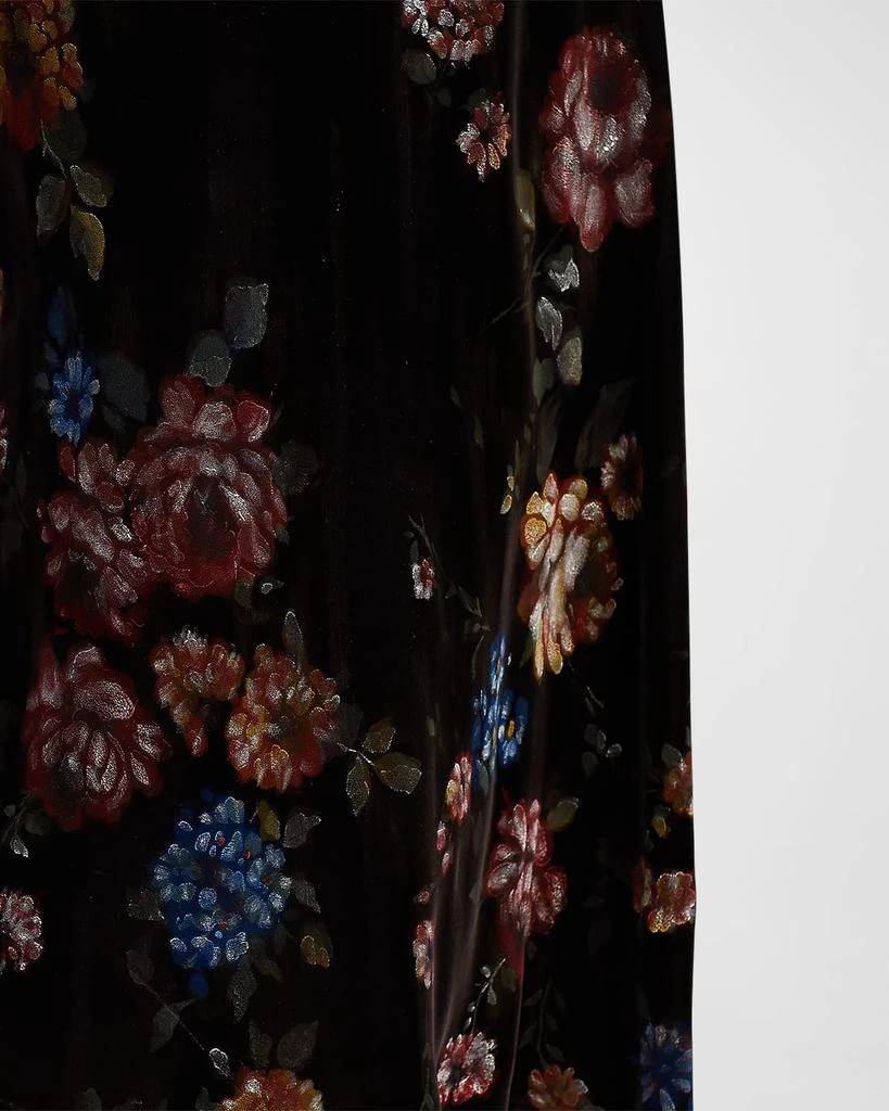 商品Ralph Lauren|Orilla Floral Turtleneck Velvet Tea-Length Dress,价格¥8495,第5张图片详细描述