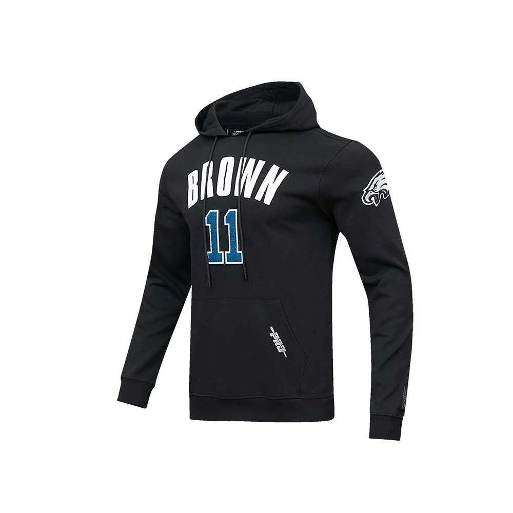 商品Pro Standard|Men's A.J. Brown Black Philadelphia Eagles Player Name and Number Pullover Hoodie,价格¥674,第3张图片详细描述