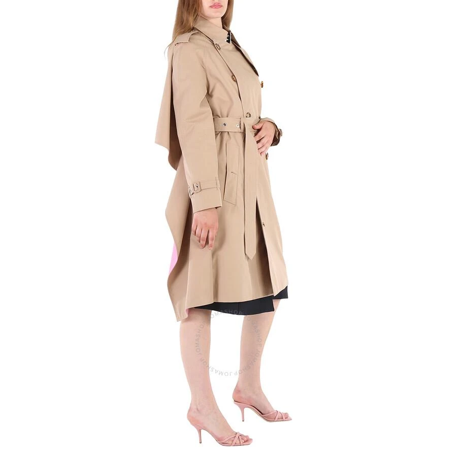 商品Burberry|Soft Fawn Cotton Twill Contrast Cape Detail Double-breasted Trench Coat,价格¥5017,第2张图片详细描述