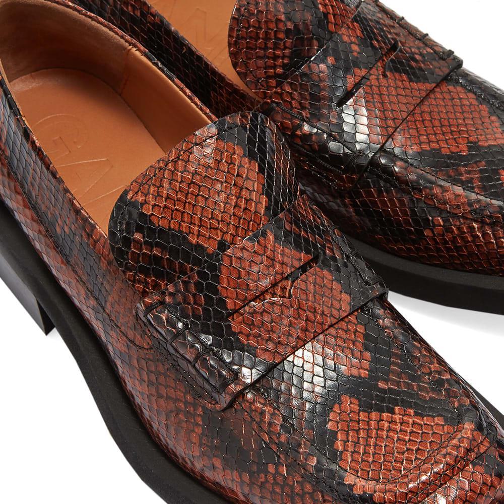 商品Ganni|GANNI Snake Print Sqaure Toe Flat Shoes,价格¥999,第6张图片详细描述