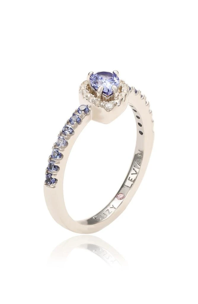 商品Suzy Levian|Pear Cut Blue Sapphire Band Ring,价格¥1342,第4张图片详细描述