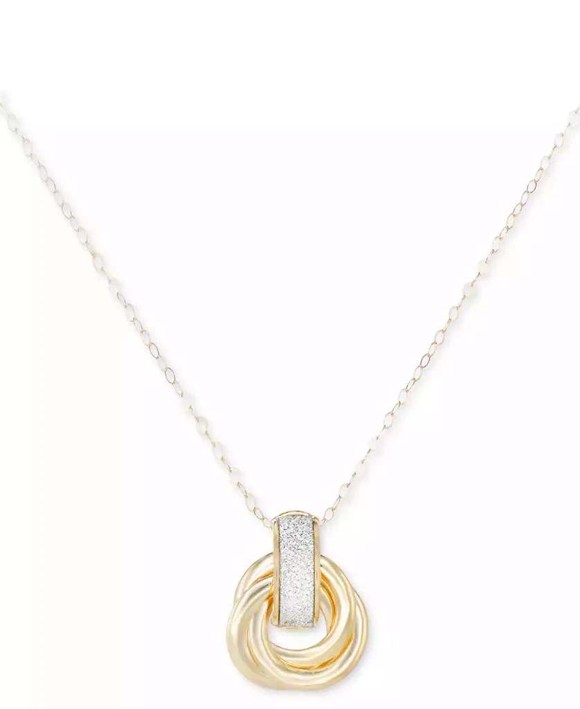 商品Macy's|Glitter Love Knot 18" Pendant Necklace in 10k Gold,价格¥1479,第1张图片