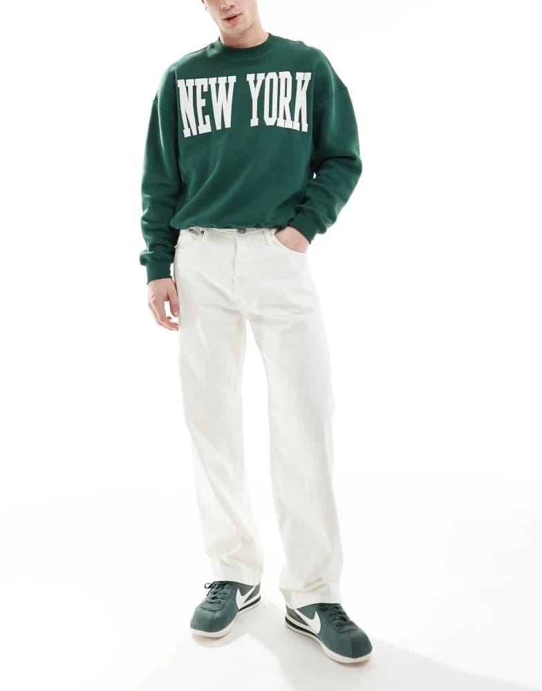 商品Jack & Jones|Jack & Jones Eddie loose rigid jeans in white,价格¥363,第1张图片
