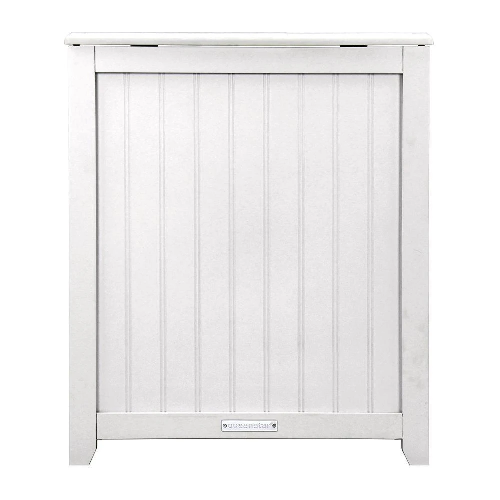 商品Oceanstar|Oceanstar White Finished Rectangular Laundry Wood Hamper with Interior Bag,价格¥993,第3张图片详细描述