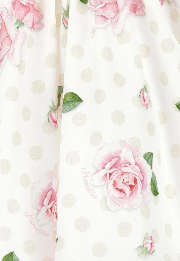 商品MONNALISA|Monnalisa Rose-Printed Cap-Sleeved A-Line Dress,价格¥692,第4张图片详细描述