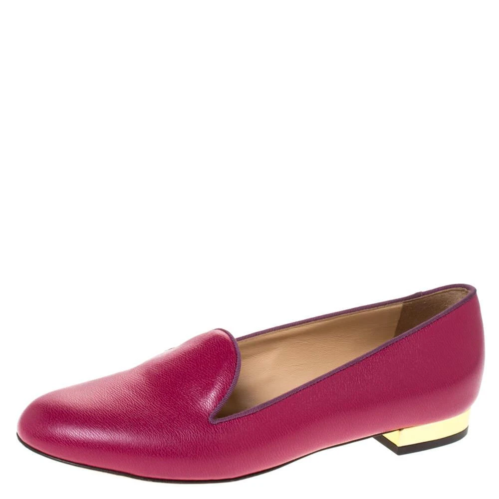 商品[二手商品] Charlotte Olympia|Charlotte Olympia Pink Leather Loafers Size 37.5,价格¥866,第1张图片