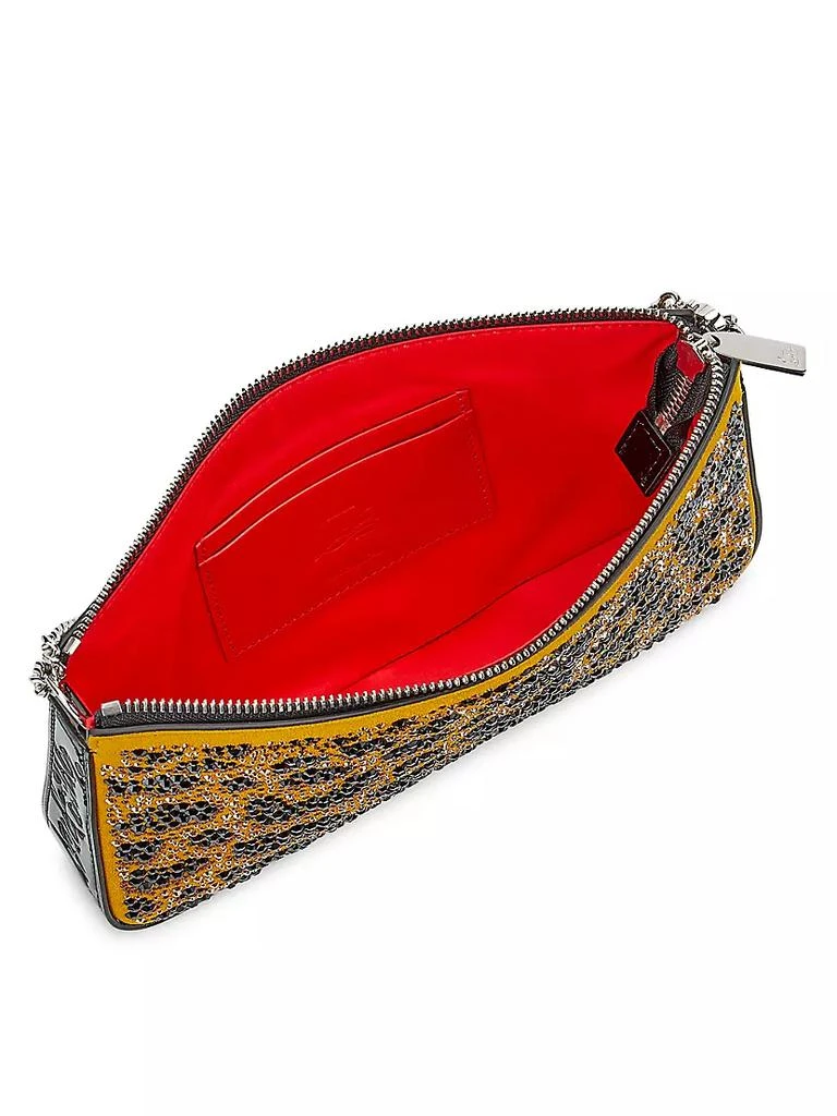 商品Christian Louboutin|Loubila Embellished Suede Pouch-On-Chain,价格¥18653,第3张图片详细描述