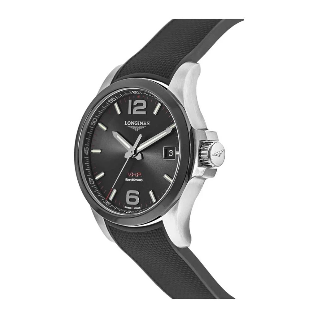 商品Longines|Longines Men's Watch - Conquest V.H.P. Swiss Quartz Black Rubber Strap | L37194569,价格¥5568,第2张图片详细描述