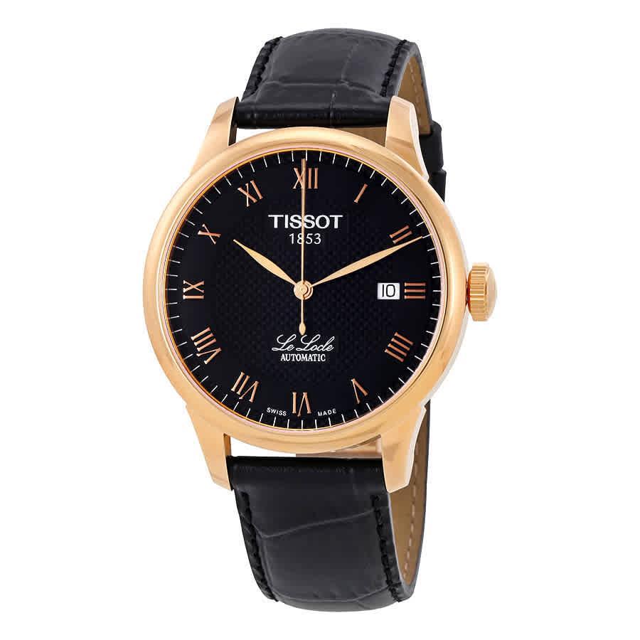 商品Tissot|天梭力洛克系列瑞士黑盘皮带休闲男士机械腕表,价格¥2887,第1张图片