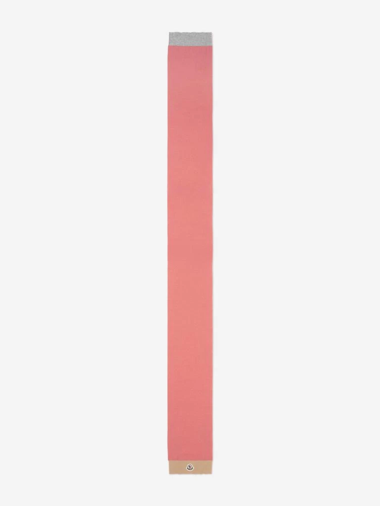 商品Moncler|Moncler Pink Girls Wool Knitted Logo Scarf,价格¥1452,第4张图片详细描述