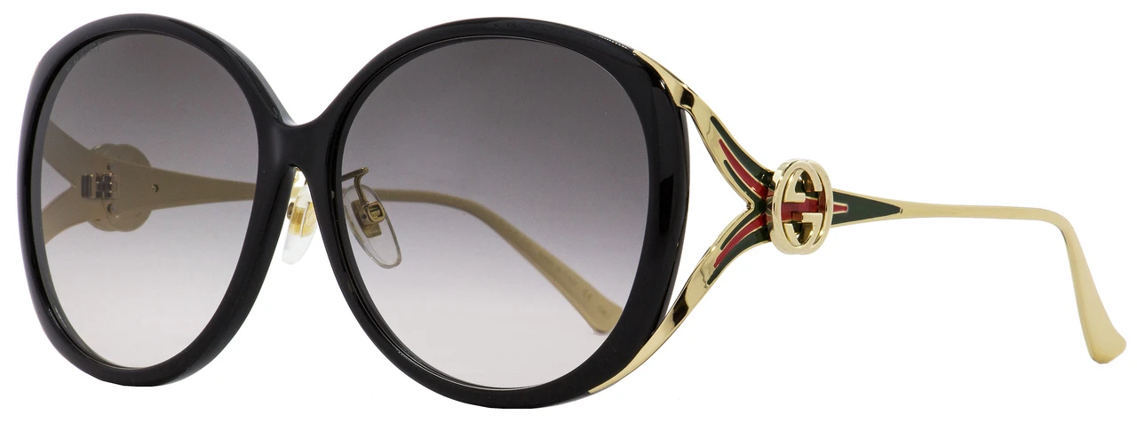 商品[国内直发] Gucci|GUCCI 女灰色女士圆形太阳镜 GG0226SK-001,价格¥3336,第1张图片