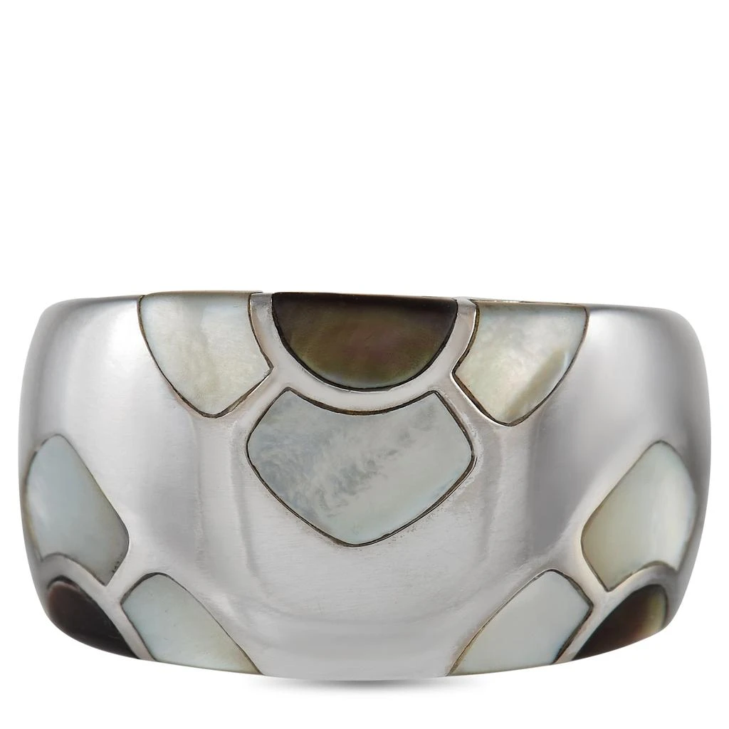 商品[二手商品] Van Cleef & Arpels|Van Cleef & Arpels Marqueterie 18K White Gold Mother of Pearl and Onyx Floral Ring,价格¥18900,第3张图片详细描述