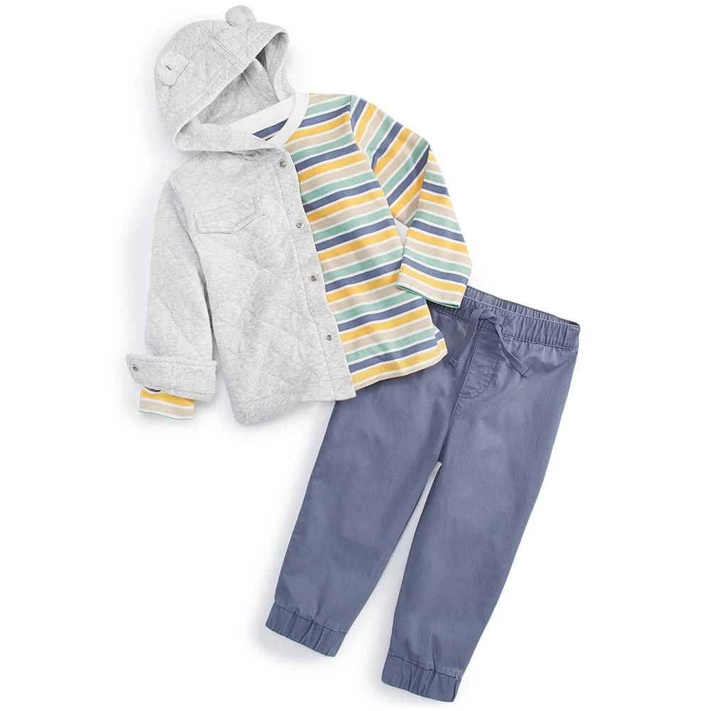 商品First Impressions|Baby Boys Quilted Jacket, Shirt and Pants, 3 Piece Set, Created for Macy's,价格¥133,第1张图片