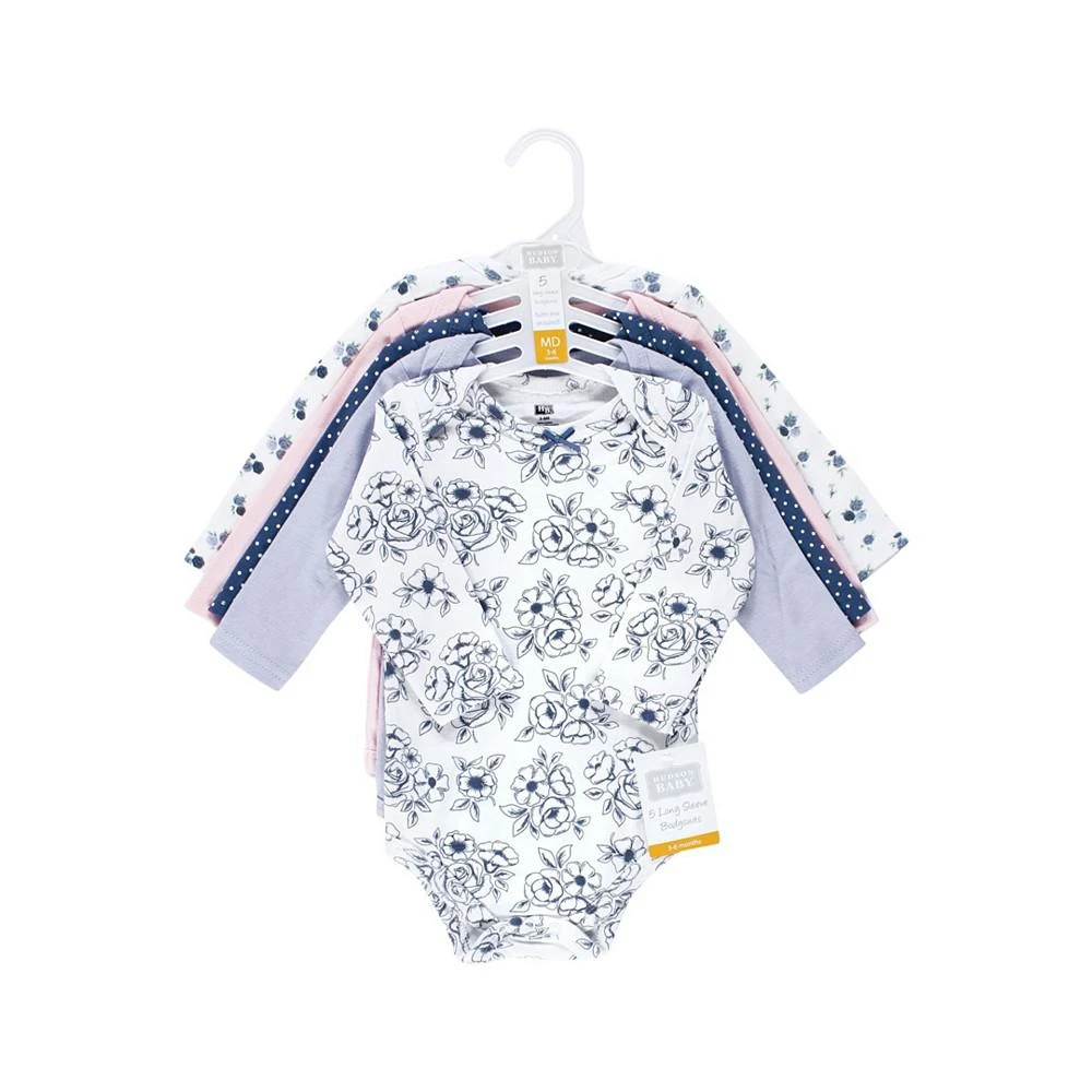 商品Hudson|Baby Girls Cotton Long-Sleeve Bodysuits, Pack of 5,价格¥181,第2张图片详细描述