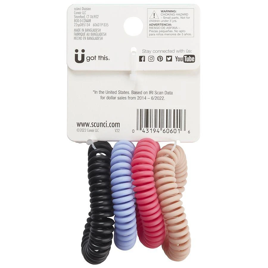 商品Scunci|Large Matte Spiral Ponytailers,价格¥41,第2张图片详细描述