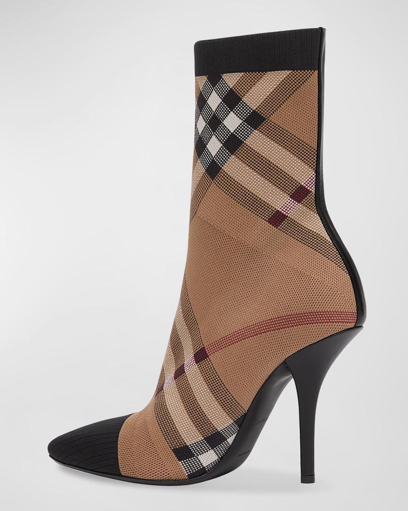 商品Burberry|Dolman Check Stiletto Sock Booties,价格¥6975,第7张图片详细描述