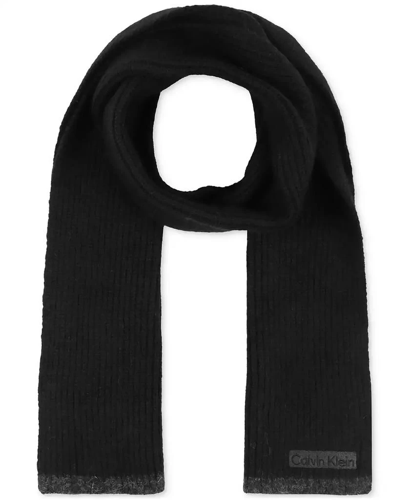 商品Calvin Klein|Men's Tipped Rib Logo Scarf,价格¥296,第1张图片