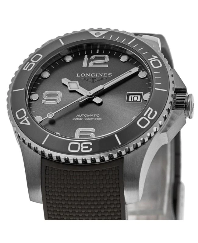 商品Longines|Longines HydroConquest Automatic 41mm Grey Dial Rubber Strap Men's Watch L3.781.4.76.9,价格¥11015,第3张图片详细描述