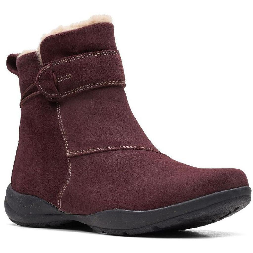 商品Clarks|Clarks Roseville Women's Leather Faux Fur Lined Waterproof Ankle Boot,价格¥211-¥725,第5张图片详细描述