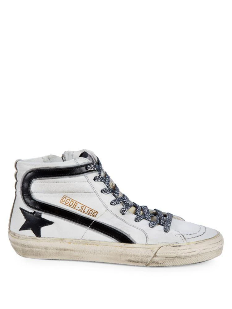 商品Golden Goose|Slide Distressed High-Top Sneakers,价格¥3222,第5张图片详细描述