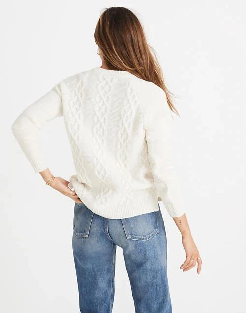 商品Madewell|Button-Detail Cableknit Pullover Sweater,价格¥634,第3张图片详细描述