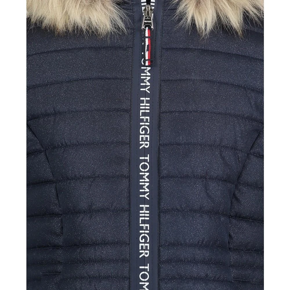 商品Tommy Hilfiger|Toddler Girls High-Low Signature Hooded Puffer Jacket,价格¥323,第3张图片详细描述