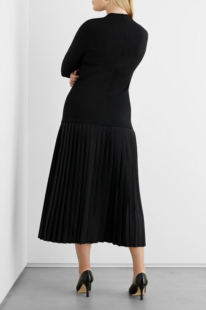 Ava jersey-paneled pleated twill midi dress商品第5张图片规格展示
