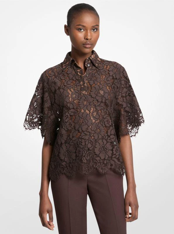 商品Michael Kors|Cotton Blend Floral Lace Shirt,价格¥7809,第1张图片