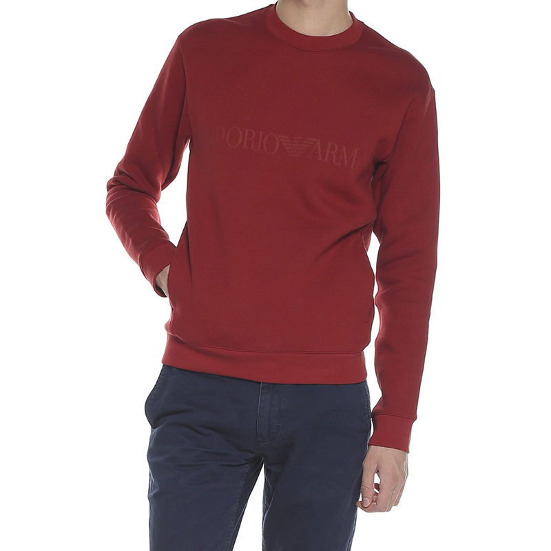 Emporio Armani 安普里奥 阿玛尼 男士红色纯棉套头上衣 6Y1MB1-1JBHZ-0380商品第4张图片规格展示