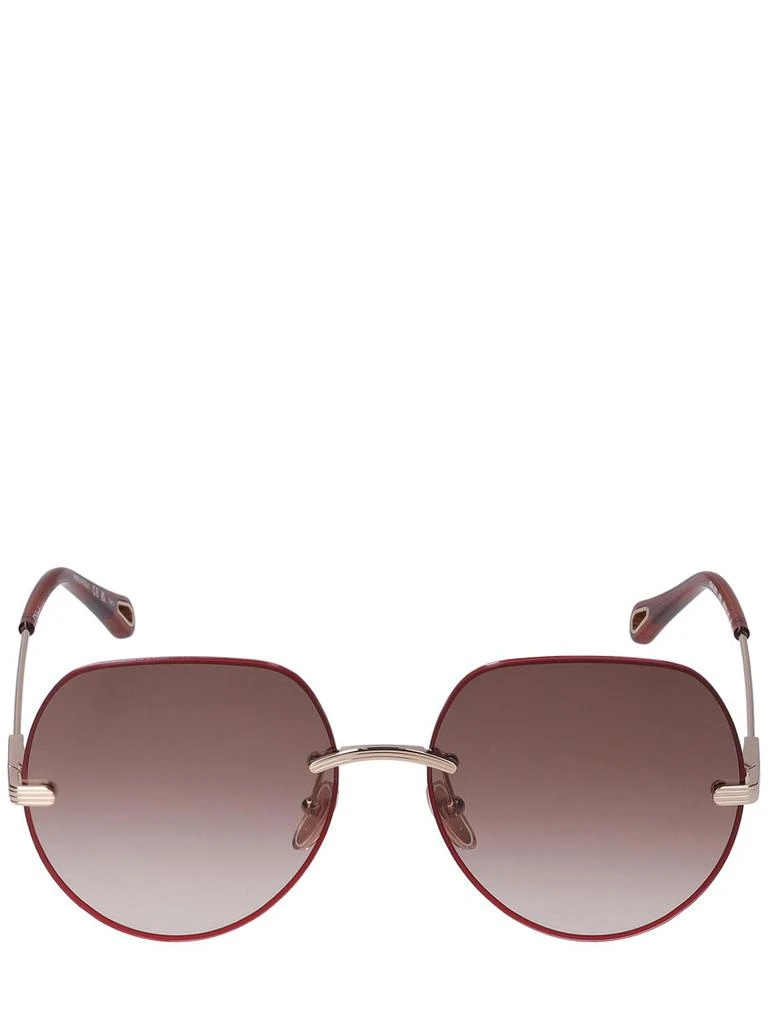 商品Chloé|Benjamine Squared Metal Sunglasses,价格¥1905,第1张图片