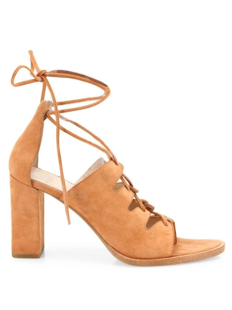 商品Loeffler Randall|Helene Lace-Up Suede Block Heel Sandals,价格¥1126,第5张图片详细描述