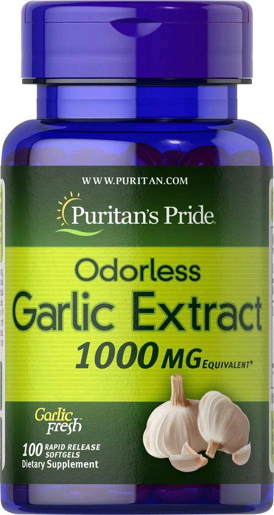 商品Puritan's Pride|Odorless Garlic Extract 1000 mg 100 Softgels,价格¥102-¥203,第1张图片