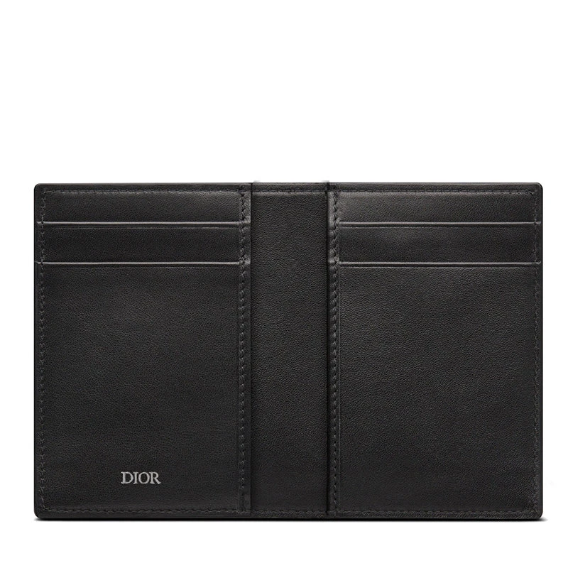 商品Dior|【预售3-7天】DIOR/迪奥 2021秋冬 男士黑色粒面小牛皮折叠钱包2ESCH138CDI_H00N,价格¥3110,第4张图片详细描述