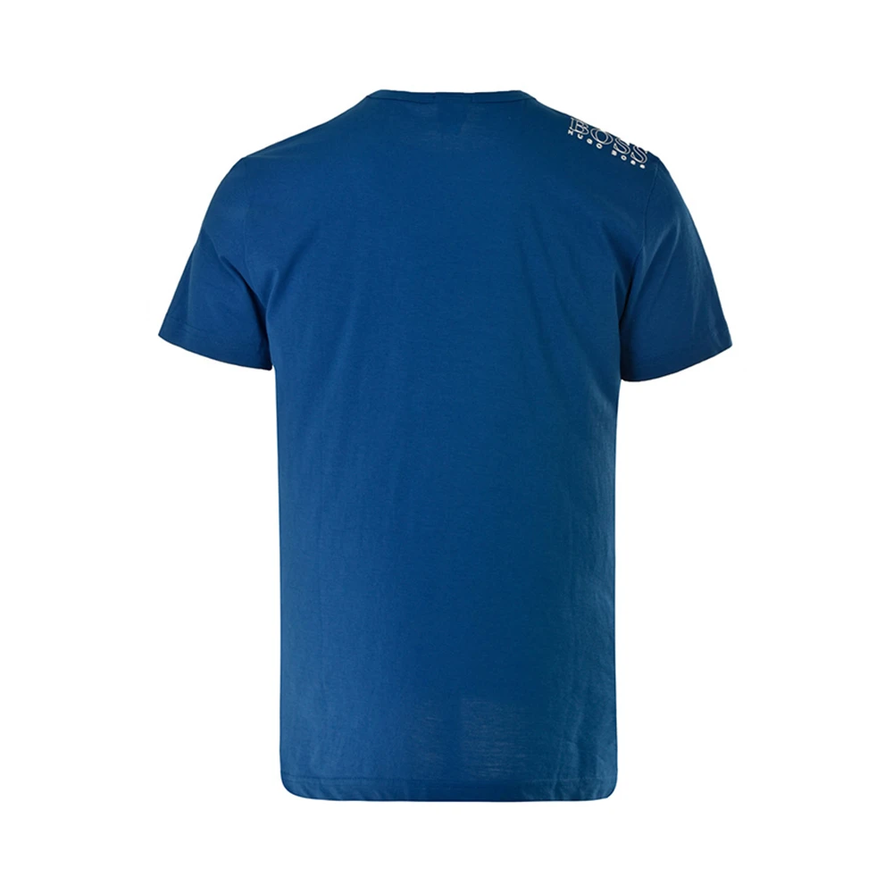 Hugo Boss 雨果博斯 男士蓝色纯色款棉质短袖T恤 TEE-181-6415-420 商品