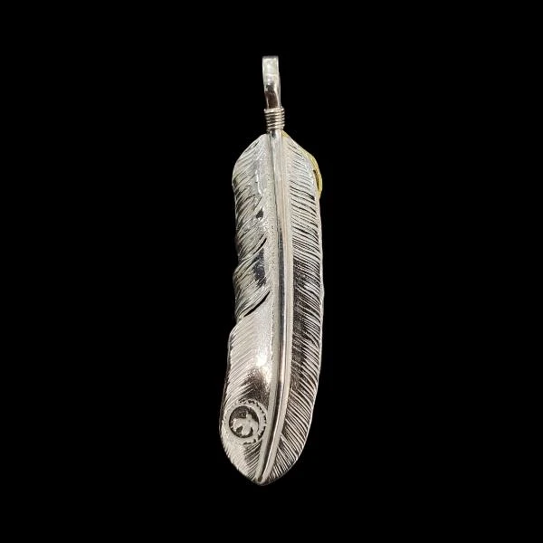 商品Native Feather|Goros Xl Goro'S Turquoise Feather Gold Rope - Facing Left,价格¥27303,第2张图片详细描述