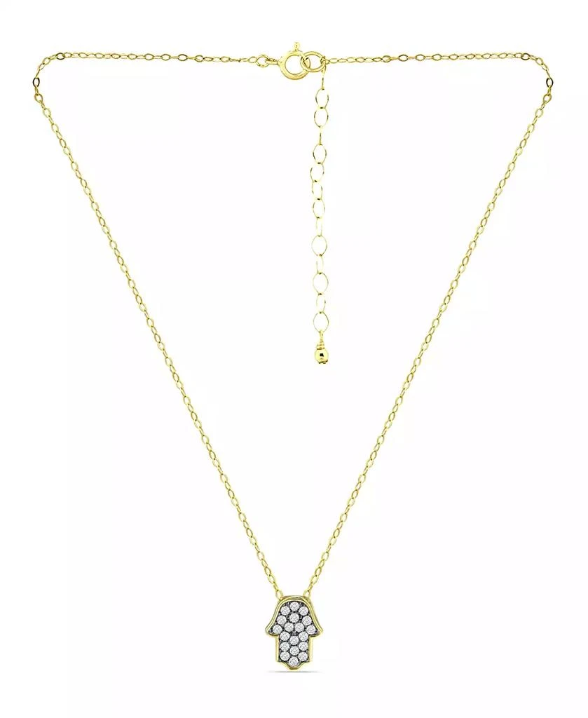 商品Giani Bernini|Cubic Zirconia with Black Rhodium Hamsa Necklace, 18K Gold over Silver,价格¥131,第3张图片详细描述