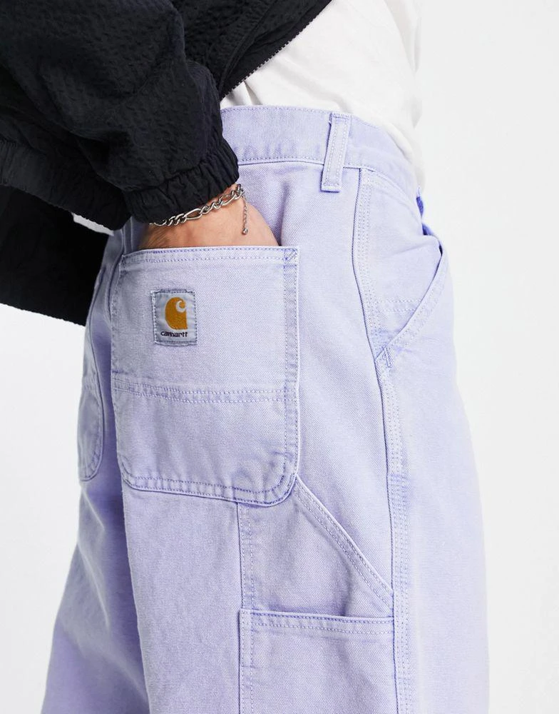 商品Carhartt|Carhartt WIP single knee worker straight leg trousers in washed blue,价格¥684,第3张图片详细描述