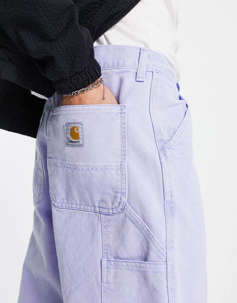 商品Carhartt|Carhartt WIP single knee worker straight leg trousers in washed blue,价格¥786,第5张图片详细描述