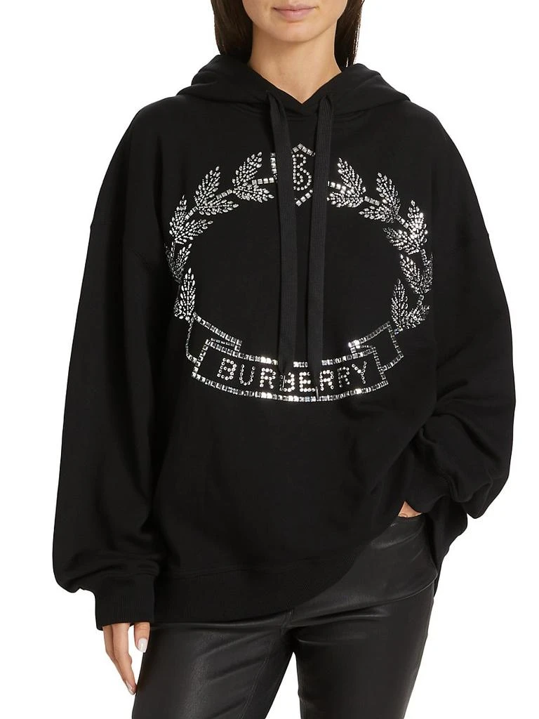 商品Burberry|Oversized Crystal-Embellished Cotton Hoodie,价格¥11612,第2张图片详细描述