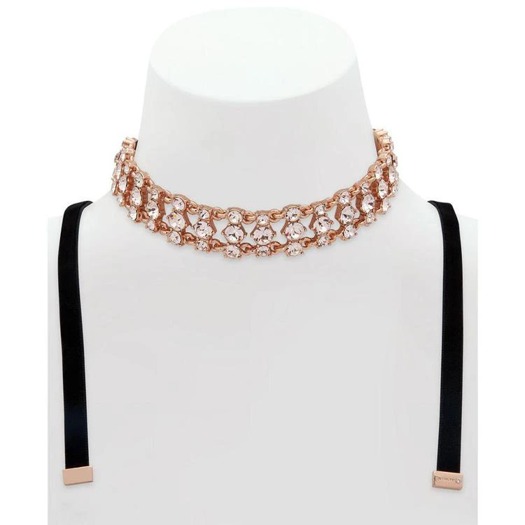 商品Givenchy|Rose Gold-Tone Crystal & Black Velvet Choker Necklace,价格¥234,第1张图片