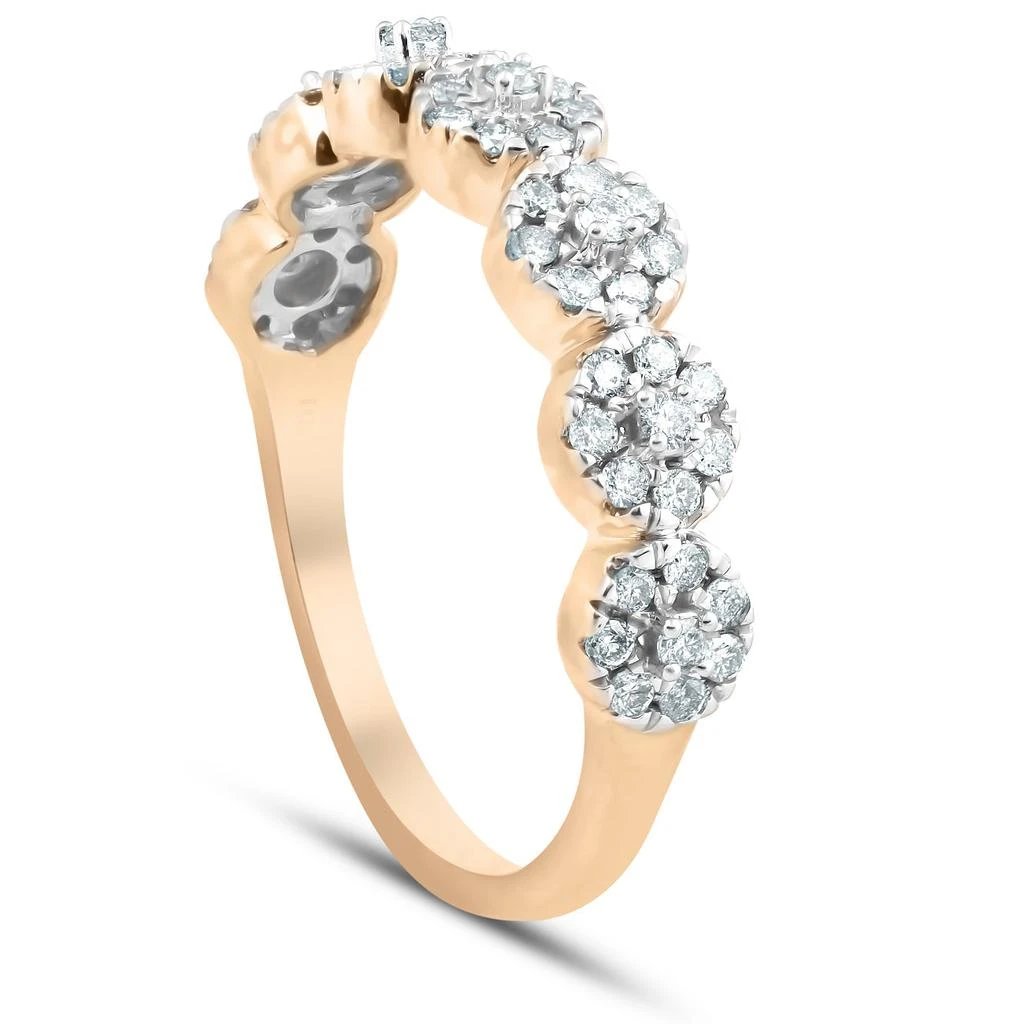 商品Pompeii3|1/2Ct Diamond Halo Anniversary Stackable Diamond Wedding Ring 10k Yellow Gold,价格¥3912,第2张图片详细描述
