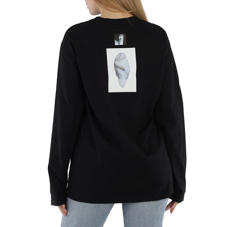 商品Burberry|Ladies Black Cutout Swan Print Oversized Top,价格¥691,第3张图片详细描述